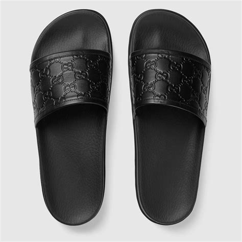 black gucci slide on shoes|gucci slides clearance.